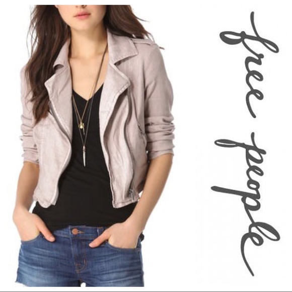 Free People Blush Linen Moto Jacket - Picture 6 of 8